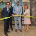 Corte de cinta inaugural de las nuevas instalaciones de CCI Puesto de Bolsa, realizado por el vicepresidente ejecutivo, Jorge L. Rodríguez; el CEO José Antonio Fonseca; el director de participaciones de SMV, Claudio Guzmán y la presidenta del consejo de CCI, Serafina Scannella.