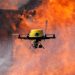 Dron durante incendio. - Fuente externa.