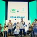 Irving Alberti, Ramses Atallah y Miralba Ruiz presentando monto recaudado para las Fundaciones. | Fuente externa.