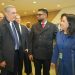 Mandatarios de República Dominicana y Guyana, Luis Abinader e Irfaan Ali, respectivamente, junto a representantes de ambas naciones. - Fuente externa.