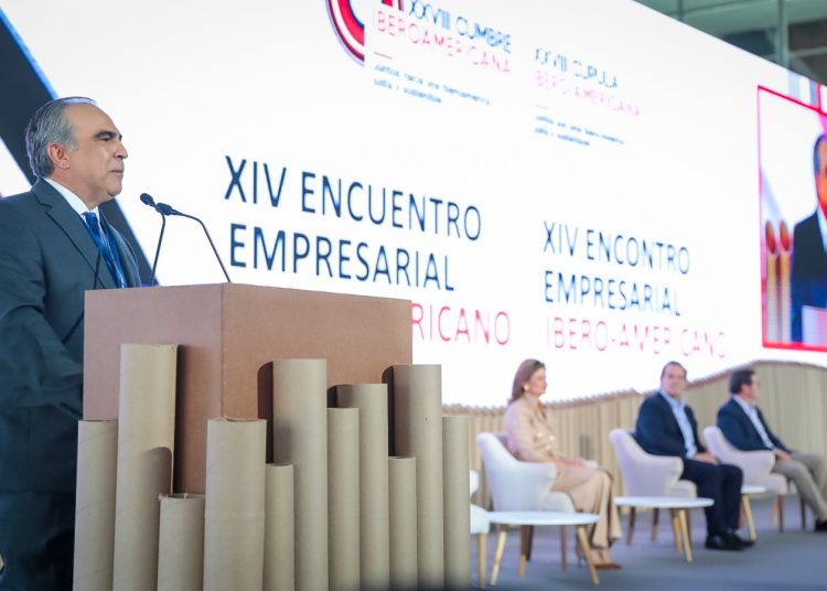 El presidente del Conep, Celso Juan Marranzini, durante el El XIV Encuentro Empresarial Iberoamericano.