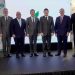 Edgar Morales, Mario Pujols, Fabricio Gómez Mazara, Víctor - Ito - Bisonó, Julio Virgilio Brache, Magín Díaz y Fantino Polanco, durante la presentación de la evaluación.