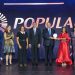 Luis E. Espínola, vicepresidente ejecutivo de Negocios Empresariales y de Inversión del Banco popular Dominicano, recibió el reconocimiento. Le acompañan en la foto, de izquierda a derecha, Édgar del Toro, Anyarlene Bergés, Lourdes Ogando, Karel Castillo, Roselyn Amaro y Elsa Brache. - Fuente externa.
