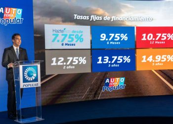 El vicepresidente ejecutivo de Negocios Personales y Sucursales del Banco Popular, Francisco Ramírez, presenta la oferta de tasas de la Autoferia Popular para este 2022.