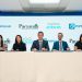 Ejecutivos de la entidad bancaria junto a representantes de ENLACE y el PACAM. Desde la izquierda,  Mariel Bera, Soraya Lara, Francisco Ramírez, Pablo Ignacio García y Giselle Moreno.