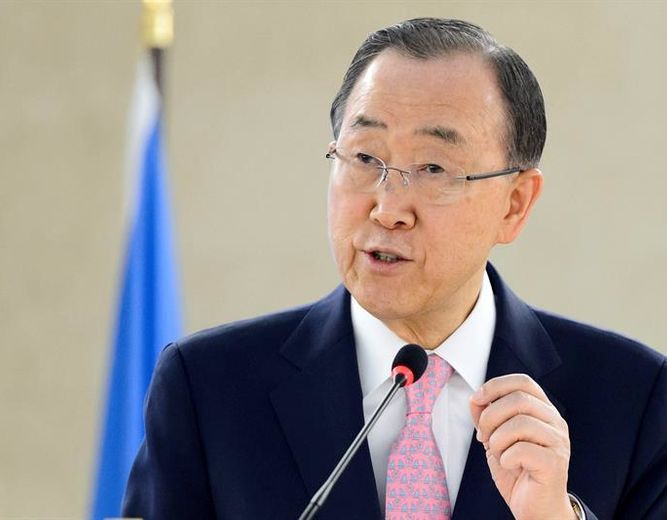 ban ki moon, secretario general de la organización de las naciones unidas.
