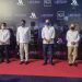Samuel Pereyra, administrador general de Banreservas; Rodrigo Chapur,
propietario de LATITUD 18; David Collado, ministro de Turismo; Luis Abinader,
presidente de la República Dominicana; Roberto Chapur, presidente del Grupo
RCD; y Michel El-Hage, arquitecto del proyecto LATITUD18.