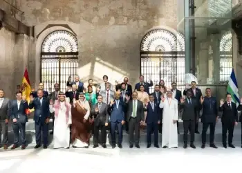Representantes del Banco de Desarrollo de Américia Latina y el Caribe (CAF), del Grupo de Coordinación Árabe y del Fondo de la OPEP para el Desarrollo Internacional junto a varios líderes en el marco de la IV Conferencia sobre Financiación al Desarrollo.