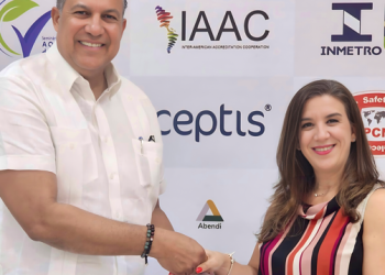 Andrea Melo, presidenta de IAAC y Ángel David Taveras Difó, director ODAC. - Fuente externa.