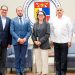 La conferencia contó con exposiciones de Osmar Benítez, presidente de la JAD; Gabriela Quiroga Gilardoni, representante del IICA en RD; Silvio Carrasco, director de la Unidad de Agua de la Pucmm; y Danilo Cruz, secretario de Adoproteca.