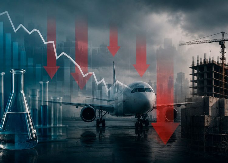 Los sectores de productos químicos, aerolíneas y materiales de construcción son los más sensibles ante la crisis.