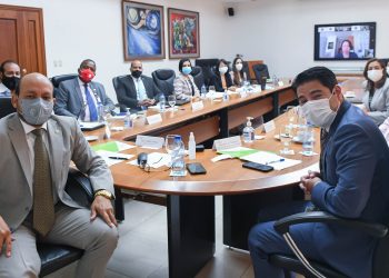 Representantes de la DGII y del MEPyD durante el encuentro virtual sostenido por la Agencia de Cooperación Internacional del Japón para evaluar los avances de Proyecto para el Fortalecimiento Institucional y Modernización de la DGII. | Fuente externa.