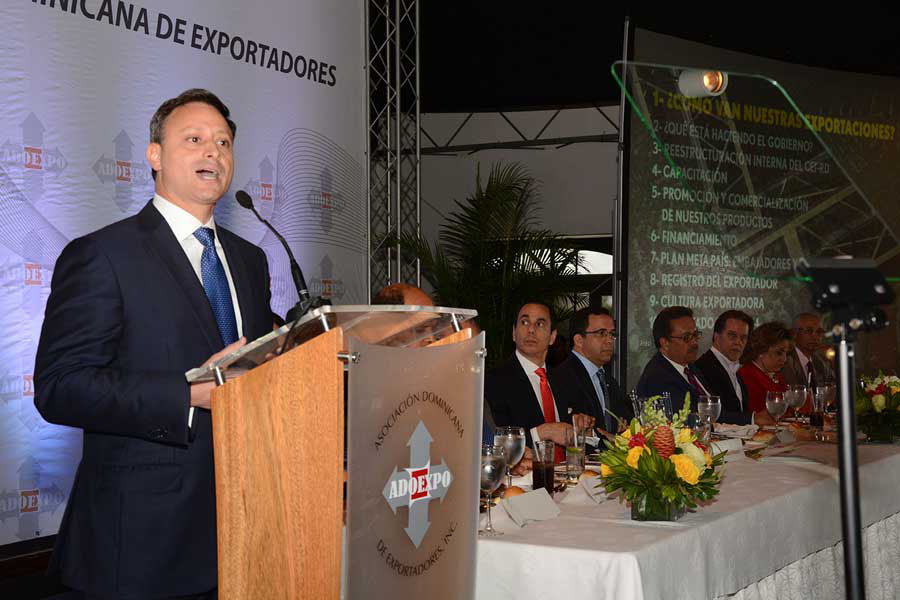 Jean Alain Rodríguez, director del Centro de Exportación e Inversión de República Dominicana (CEI-RD), durante el almuerzo de Adoexpo. /Lésther Alvarez