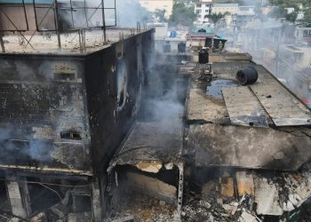 "Zona cero" en San Cristóbal tras la explosión. - Fuente externa.