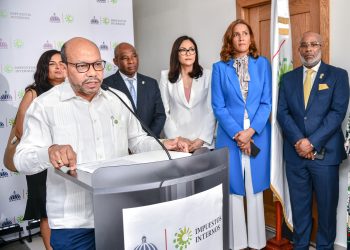 El director general de Impuestos Internos, Luis Valdez Veras, cuando se dirige a los presentes. | Fuente externa.