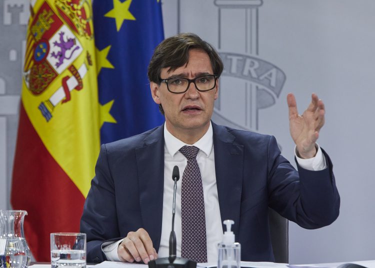 El ministro de Sanidad, Salvador Illa, ofrece una rueda de prensa tras el Consejo Interterritorial del Sistema Nacional de Salud, en Madrid (España), a 16 de diciembre de 2020. SALUD EUROPA PRESS/J. Hellín. POOL - Europa Press