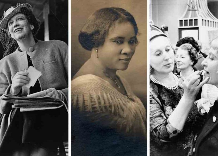 Elizabeth Arden, Sarah Breedlove y Estée Lauder.