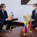 Encuentro del canciller venezolano, Carlos Faría y el embajador de China en Venezuela, Li Baorong. | Fuente externa.