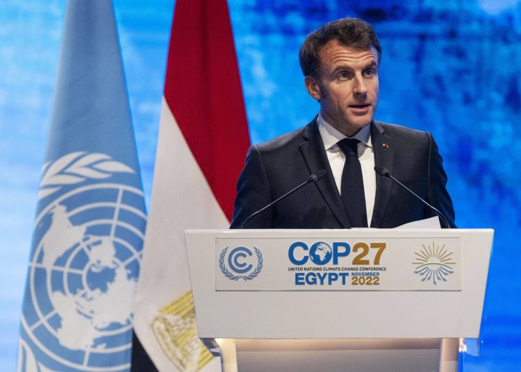 El presidente de Francia, Enmanuel Macron, durante la Cumbre del Clima, COP27. | Sipa, AP.