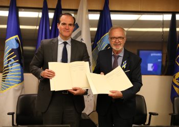 El presidente del BID, Mauricio Claver-Carone, y el presidente del BEI, Werner Hoyer. | Europa Press