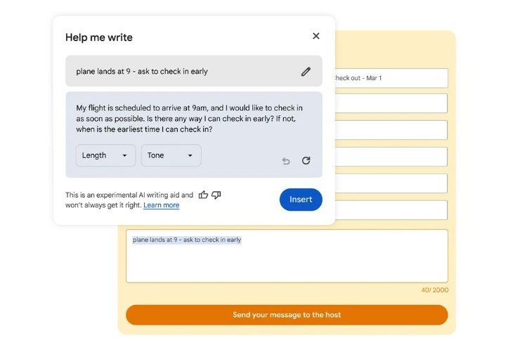 Herramienta 'Ayúdame a escribir' de Chrome. - Fuente externa.