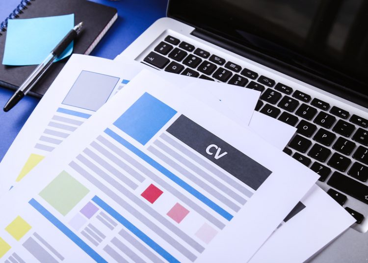 Job, interview. CV on the table