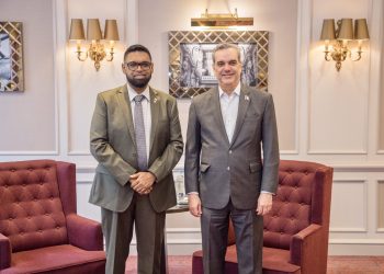 Presidentes Mohamed Irfaan Ali y Luis Abinader. - Fuente externa.