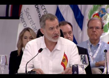 El rey de España, Felipe VI, durante su intervención en la XXVIII Cumbre Iberoamericana de Jefas y Jefes de Estado. | Fuente externa.