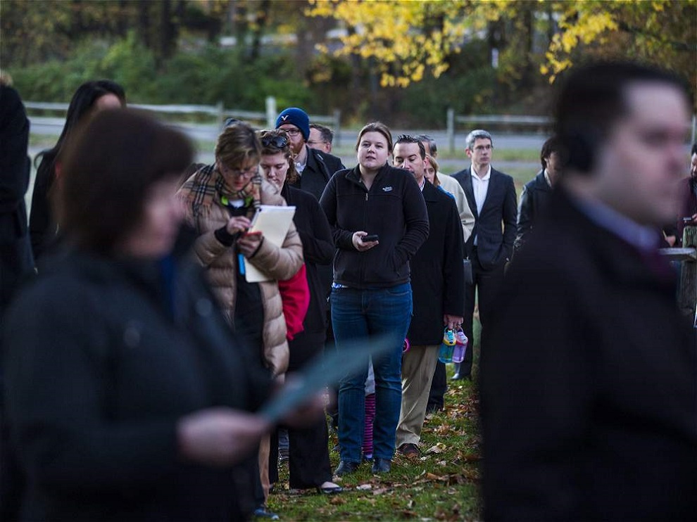 fila para votar en eeuu