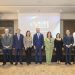 El embajador japonés Osamu Hayakawa, el embajador peruano Gustavo Felipe José Lembcke, el representante de Paraguay Jerónimo Ocampos, embajadora panameña Yira Elena Ramonet, el viceministro Daniel Peña, Lucile Houellemont, Biviana Riveiro, el viceministro Hugo Rivera, y el embajador colombiano Darío Villamizar.