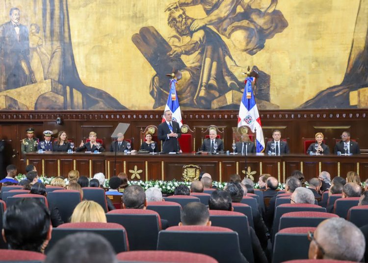 Luis Abinader durante su tercer discurso de rendición de cuentas.