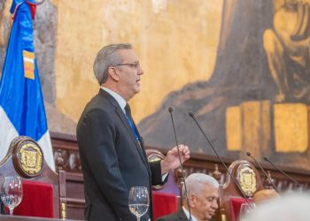 Luis Abinader, presidente de República Dominicana, durante su discurso de rendición de cuentas. - Fuente externa.