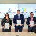 Karina Bretón, vicepresidente sénior  de Operaciones y Canales del BHD; José Luis Ventura, presidente ejecutivo de la Asociación Cibao y Kelvin Fernández, vicepresidente de Canales y Estrategia Digital Banreservas - Fuente externa.