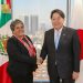 La secretaria de Economía Mexicana, Raquel Buenrostro y el canciller de Japón, Yoshimasa Hayashi. | Fuente externa.