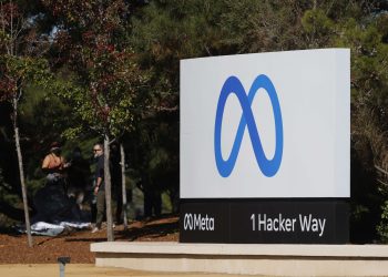 Logo de Meta, matriz de Facebook, Whatsapp e Instagram. | AFP.