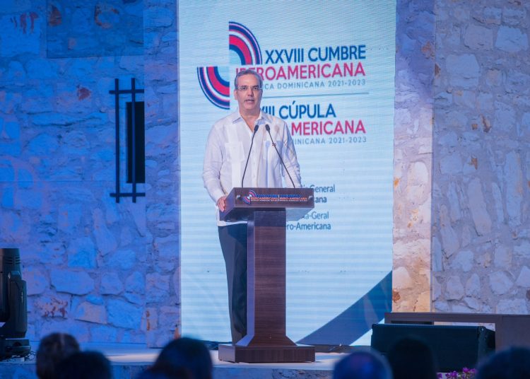 El presidente de la República, Luis Abinader, en la inauguración de la XXVIII Cumbre Iberoamericana. | Fuente externa.