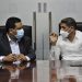 El ministro de agricultura, Limber Curz y el director general de Contrataciones Públicas, Carlos Pimentel.