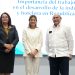 Maira Morla, Paola Rainieri y Rafael Santos Badía, en la charla sobre el Impacto del trabajo de la mujer en el sector turismo de RD.