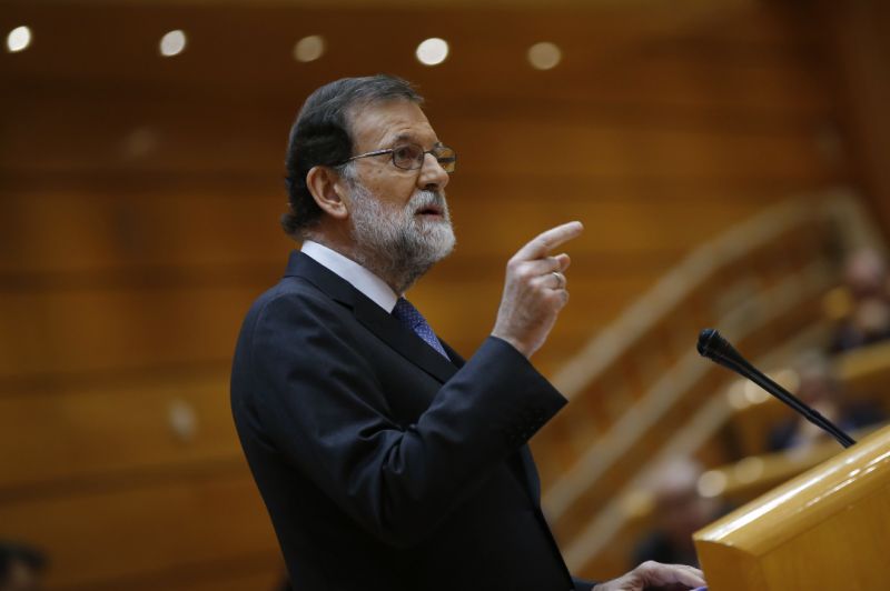 mariano rajoy, este viernes en el senado de españa.