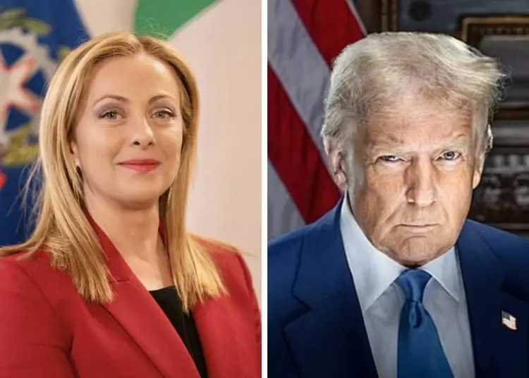La primer ministra italiana, Giorgia Meloni, y el presidente de EE.UU., Donald Trump.