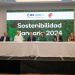 Mesa principal del evento sobre sostenibilidad bancaria. - Fuente externa.