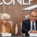Milagros Ortiz Bosch y Celso Juan Marranzini durante la firma del acuerdo. - Fuente externa.