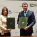 Patricia Villegas de Jorge y el canciller de Brasil, Carlos Franco França