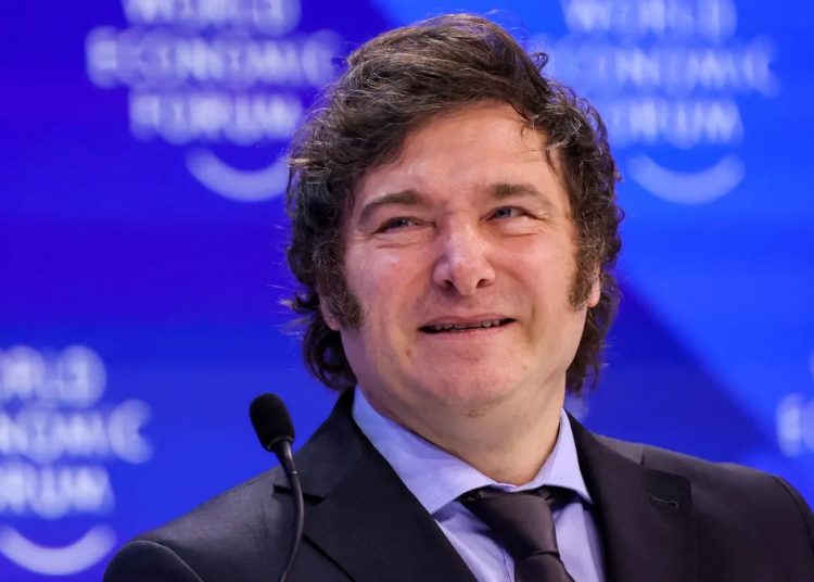 Presidente de Argentina, Javier Milei en Davos. Fuente externa.
