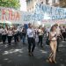 Protesta trabajadores, banca estatal uruguaya
