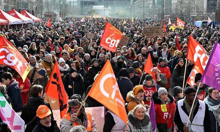 Protestas por pensiones en Francia