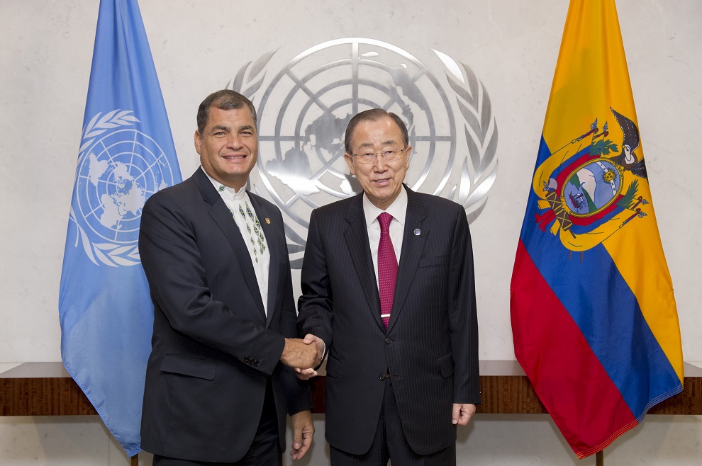 rafael correa y ban ki moon