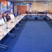 Reunión del gobernador del Banco Central junto a los representantes del sector construcción.