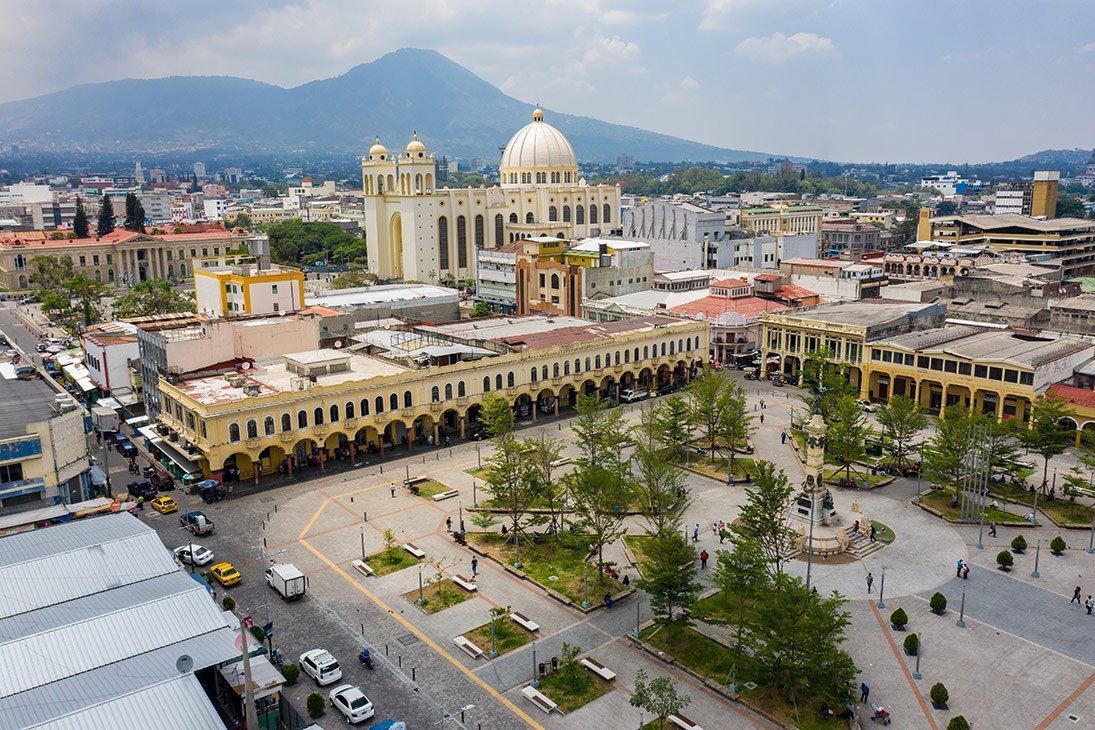 city of el salvador is san salvador and it covers an area of 8,124 sq miles...