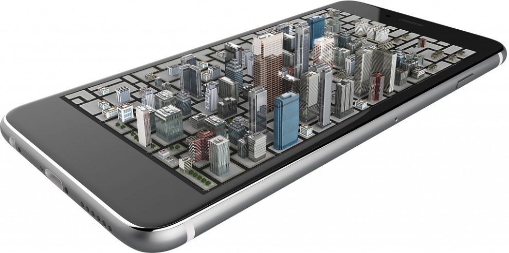 smartphone con imagen holografica